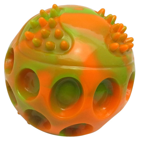 GimDog® PLANET Ball - размер „L“ - Играчка за кучета – топка „Планета“. Подходяща за носене, отвътре с пищялка, размер „L“. Помага за почистване на зъбите и упражняване на челюстните мускули.