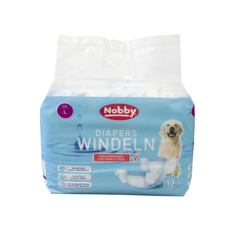 NOBBY - Diapers female dogs - памперс за женски кучета 12 бр.