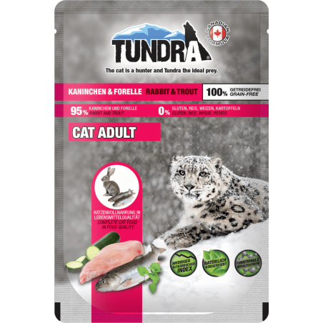 Tundra пауч със заек и пъстърва за израснали котки 85 гр.