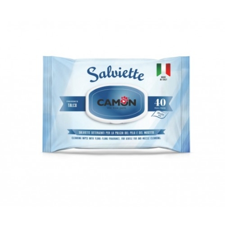 Camon Cleaning wipes Talc - мокри почистващи кърпички с талк 40 броя