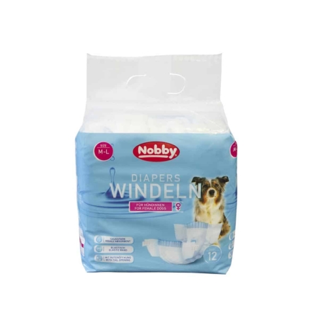 NOBBY - Diapers female dogs - памперс за женски кучета 12 бр.