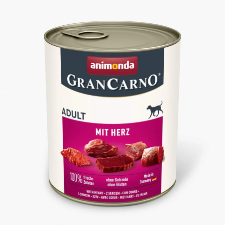 Gran Carno Dog Adult храна за кучета със сърца, 800 г