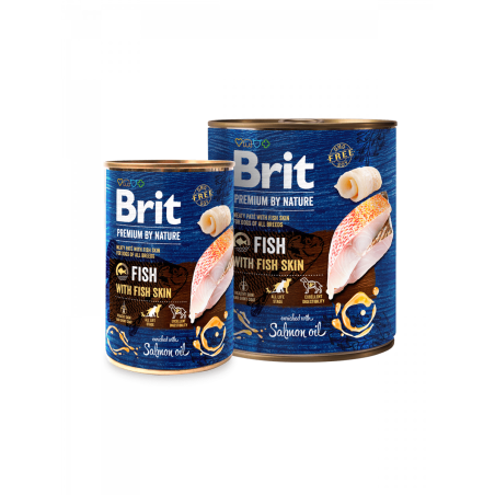 Brit Premium by Nature Fish with Fish Skin – консервирана храна за кучета с риба и кожа от риба 0.800 кг.