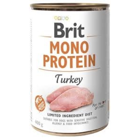 Brit Mono Protein Turkey – консериврана храна за кучета с 78% пуешко месо 0.400 кг.