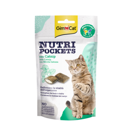 Gimborn - GimCat Nutri Pockets - Лакомство за котка хрупкави джобчета с котешка трева - 35г