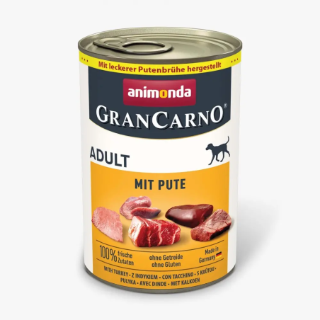 GranCarno Adult Dog консервирана храна за кучета с пуешко месо, 400 г