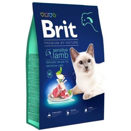 Суха храна Brit Premium by Nature Cat- Sensitive Lamb – за котки с чувствителнна храносмилателна система, с агнешко 1.5 кг.