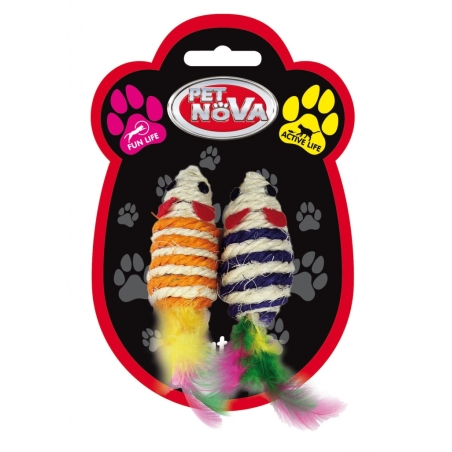 Kомплект от 2 сезалови мишки PET NOVA 7×3 см. микс