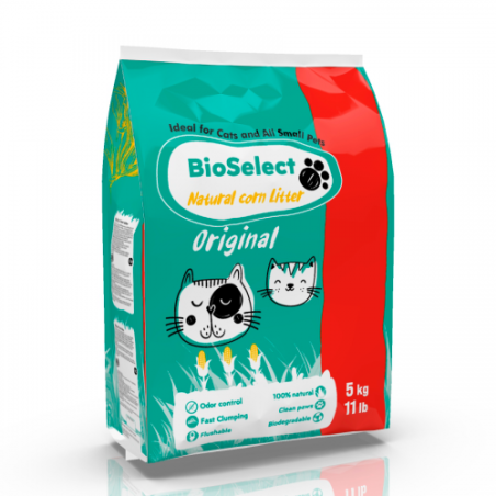BioSelect Original - царевична котешка постелка на люспи 1бр./5кг.