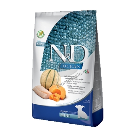 N&D DOG OCEAN COD, PUMPKIN & CANTAL. MELON PUPPY MINI 2,5 KG