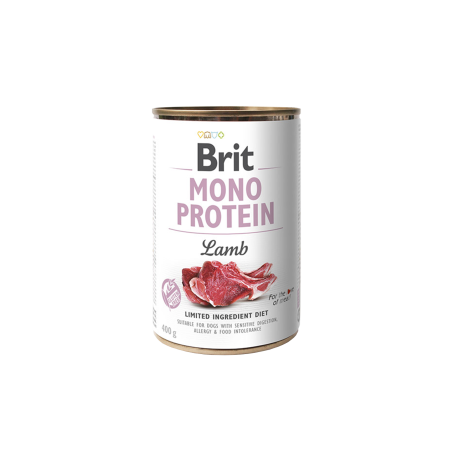 BRIT MONO PROTEIN LAMB – консервирана кучешка храна с 76% агнешко месо 0.400 кг.