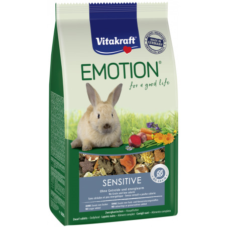 EMOTION® SENSITIVE Пълноценна храна за чувствителни към храната декоративни зайци на възраст над 6 месеца.