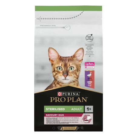 Purina Pro Plan Sterilised Duck - Суха храна за кастрирани котки богата на патица и дроб - 1.5кг