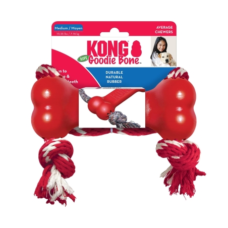 KONG GOODIE BONE with rope гумен кокал с въже М