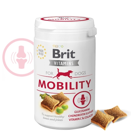 Хранителна добавка за кучета Brit Vitamins Mobility- за здрави кости и стави и подпомагане на мобилността, под формата на лакомство