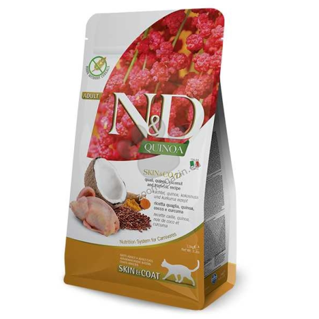 N&D CAT QUINOA SKIN&COAT QUAIL 1.5KG с пъдпъдък