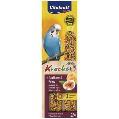 Лакомство за вълнисти папагали Vitakraft - 2бр Крекер кайсия и смокиня