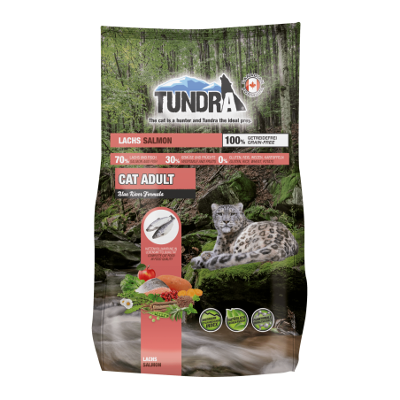 Tundra суха храна със сьомга за израснали котки - 1.45 кг