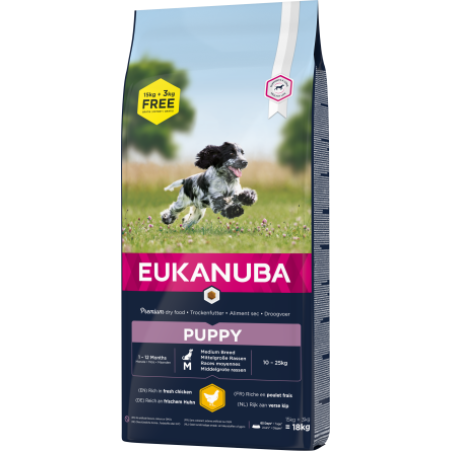 EUK DOG PUPPY MEDIUM 15+3 EUKANUBA