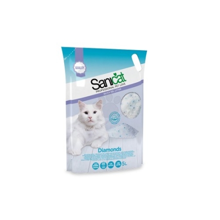 Sanicat Diamonds Natural - силиконова котешка тоалетна, 5 литра /2.4 кг/