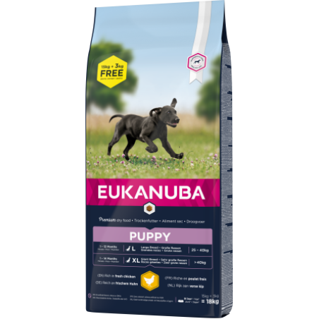 EUK DOG PUPPY LARGE 15+3 EUKANUBA