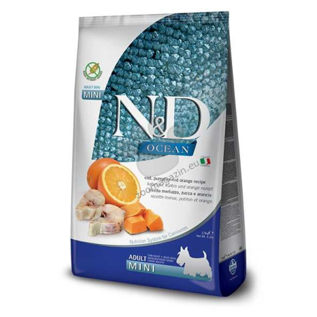 N&D DOG OCEAN ADULT MINI PUMPKIN 2.5KGкуче,тиква с риба треска и портокал
