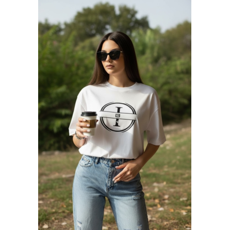 Тениска White I13 Oversize