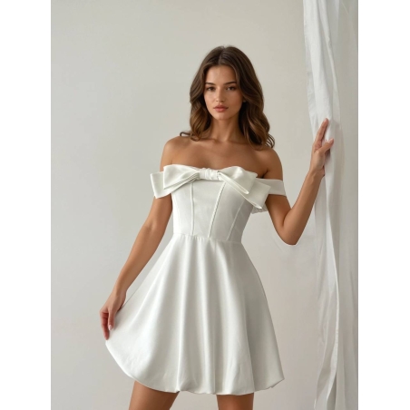 Eleganza – Елегантна рокля с панделка white