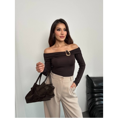 Mocha Off-Shoulder - Блуза