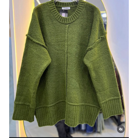 Издължен пуловер „Soft Touch“ Green