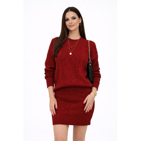 Комплект от плетиво на едра плетка  Бордо