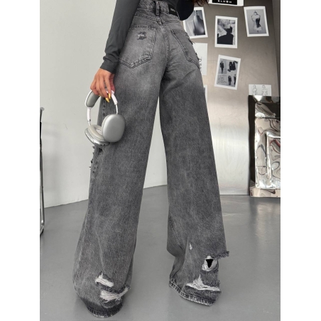 Дънки “Urban Edge” dark с висока талия и накъсани крачоли