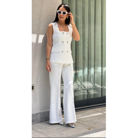 DOUBLE CLASS  white - Костюм сако и панталон