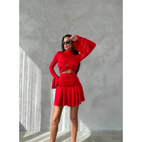 Дамски сет от две части – бюстие и разкроена пола Red