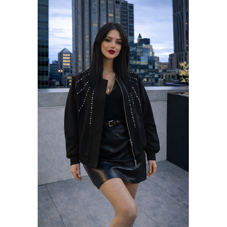 Bomber Chic  Black– яке/бомбър от набук с кабзи