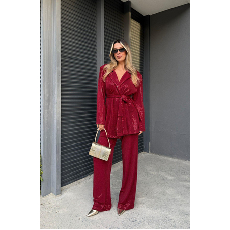 “Shine Party Suit” red – Елегантен костюм с пайети