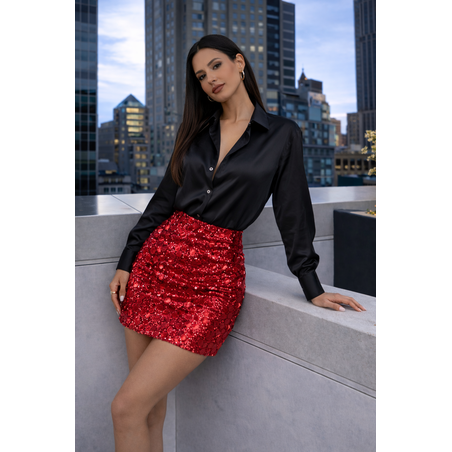 Midnight Satin Shirt Black - сатенена риза