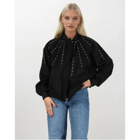 Bomber Chic  Black– яке/бомбър от набук с кабзи