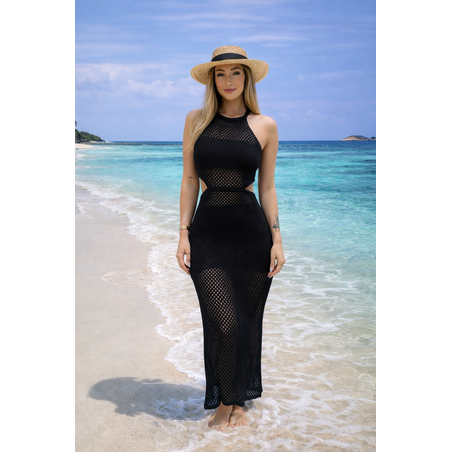 Midnight Shore – дълга черна плажна рокля