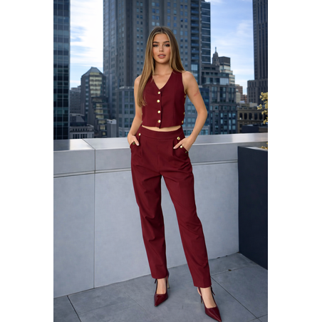 Capri Chic Bordo - Комплект топ/елек и панталон с капси