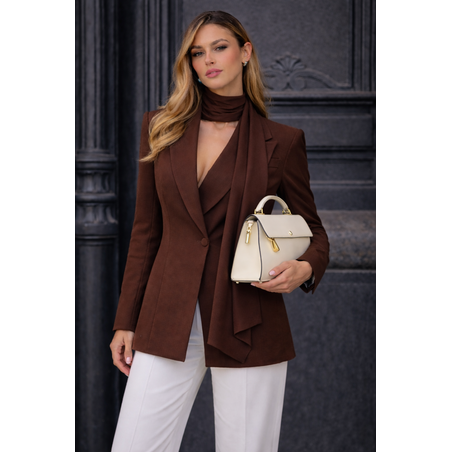 Mocha Elegance – елегантен тъмнокафяв блейзър