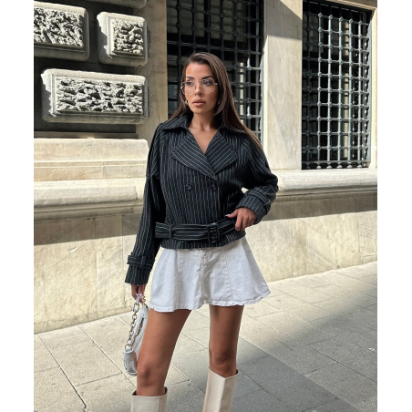 Rocker Fit Преходно палто с колан на райе