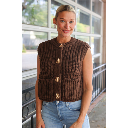 Дамска плетена жилетка без ръкави Cozy Knit Vest