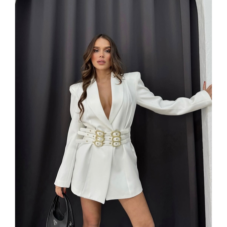 Blazer “Power Line” white– с 3 колана и изваяни рамене