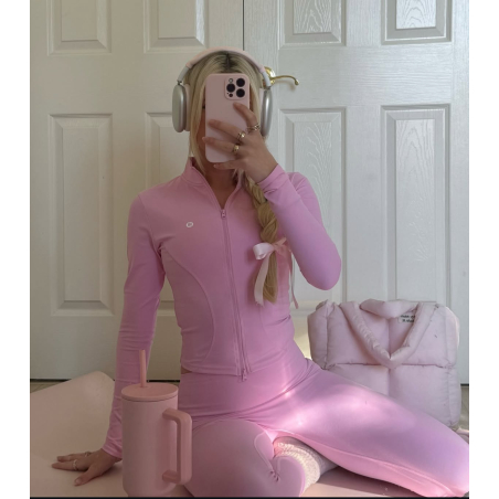 Спортен сет „ActiveFit“ Pink – комплект от клин и блуза с цип