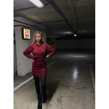 Комплект от плетиво на едра плетка  Бордо