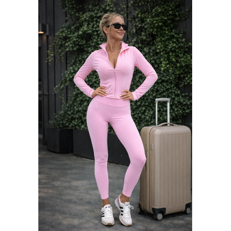 Спортен сет „ActiveFit“ Pink – комплект от клин и блуза с цип