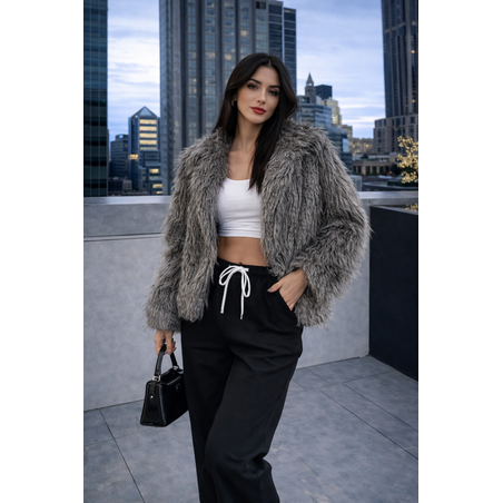 Дългокосместа лама-  палто Grey