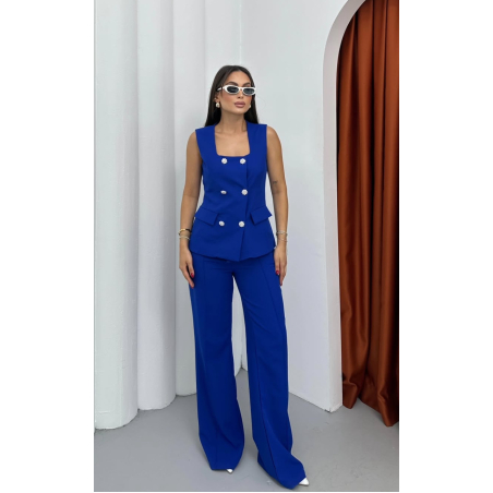 DOUBLE CLASS  blue - Костюм сако и панталон