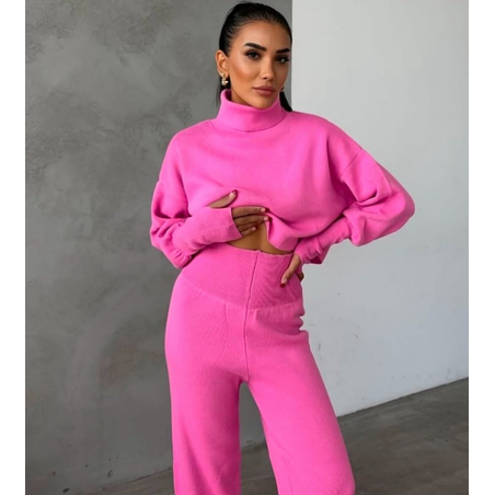 Cozy Elegance Set Pink - плетен комплект с пуловер и панталон